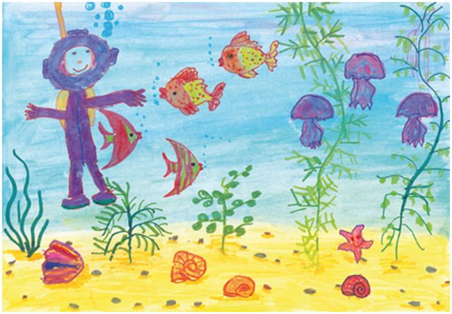 детский рисунок моря